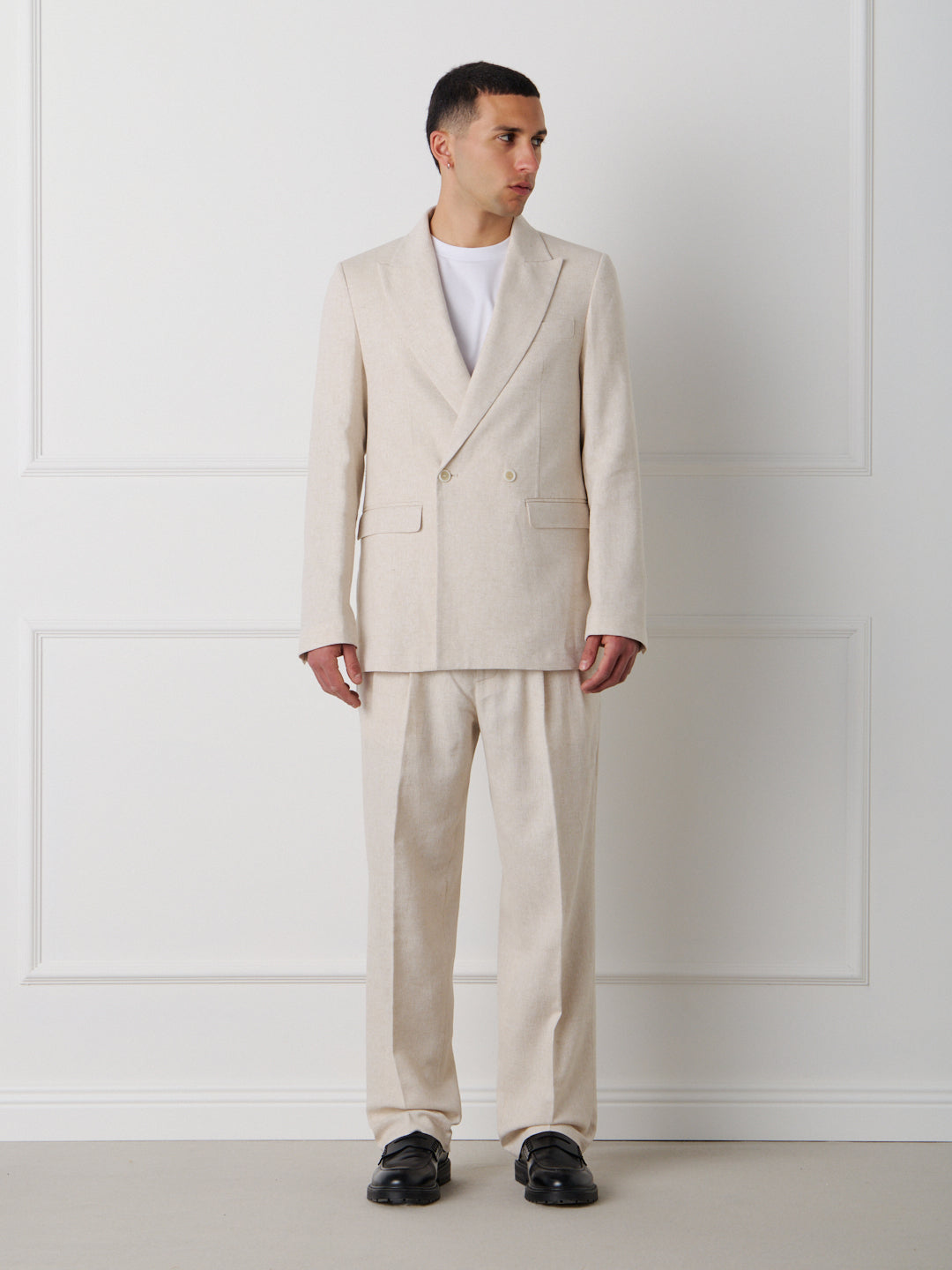 LINEN COTTON DOUBLE BREASTED JACKET