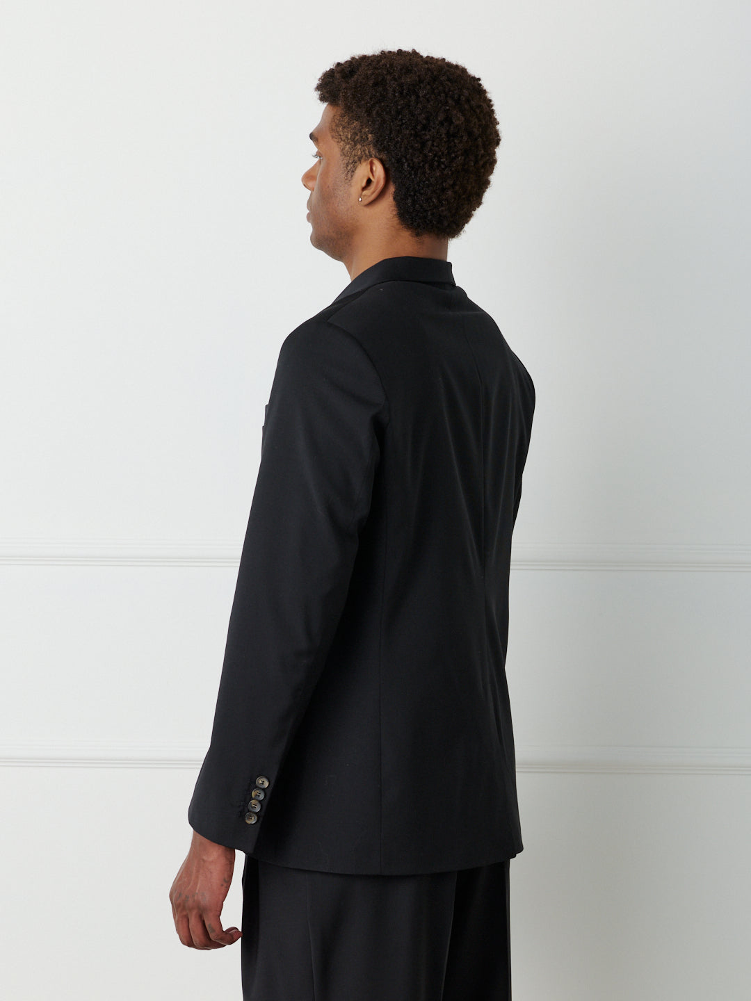 DOUBLE-BREASTED SHAWL COLLAR BLAZER