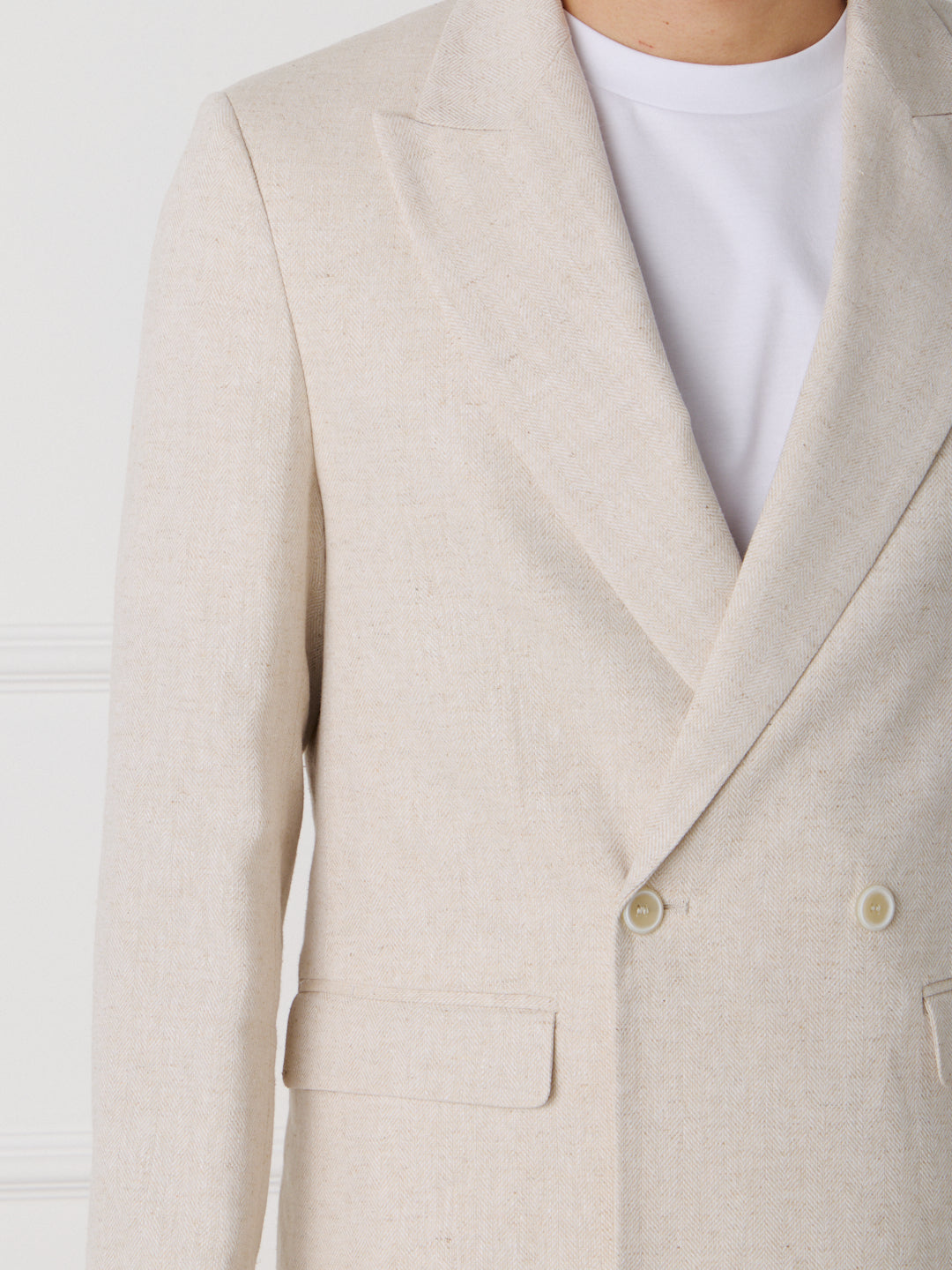 LINEN COTTON DOUBLE BREASTED JACKET