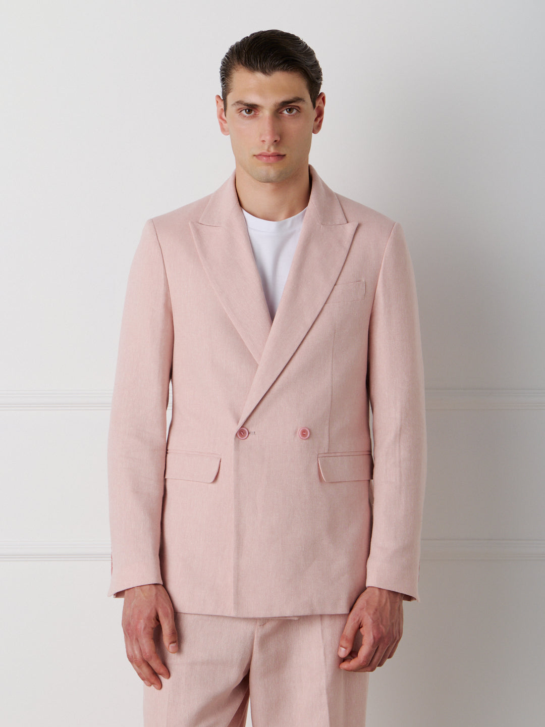 LINEN COTTON DOUBLE BREASTED JACKET