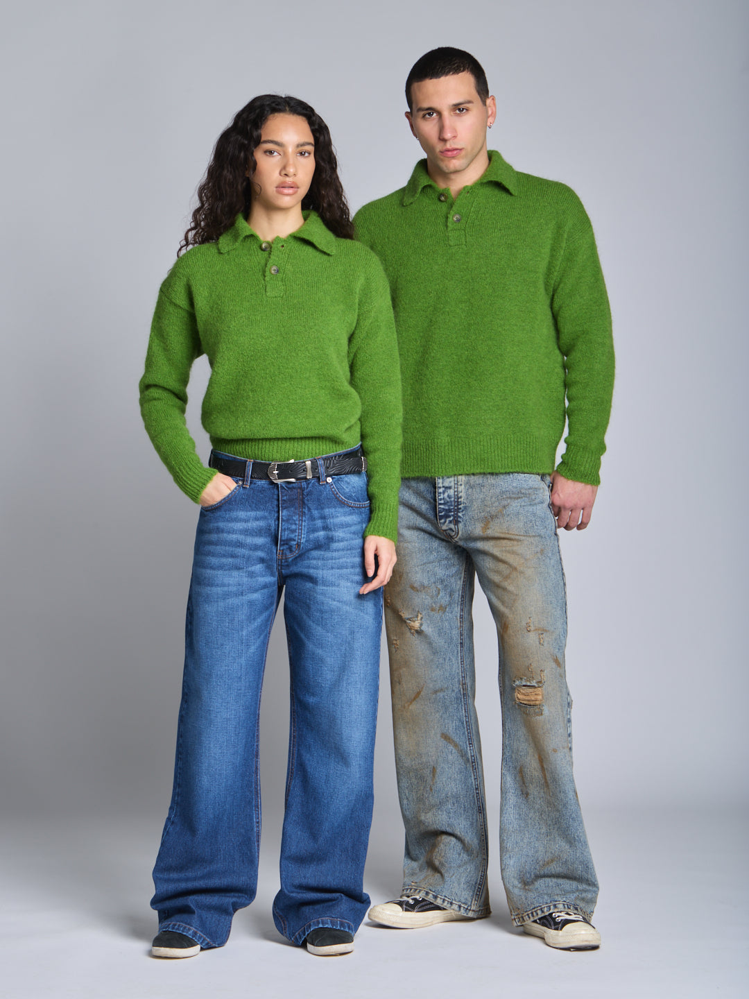 MOHAIR POLO SWEATER