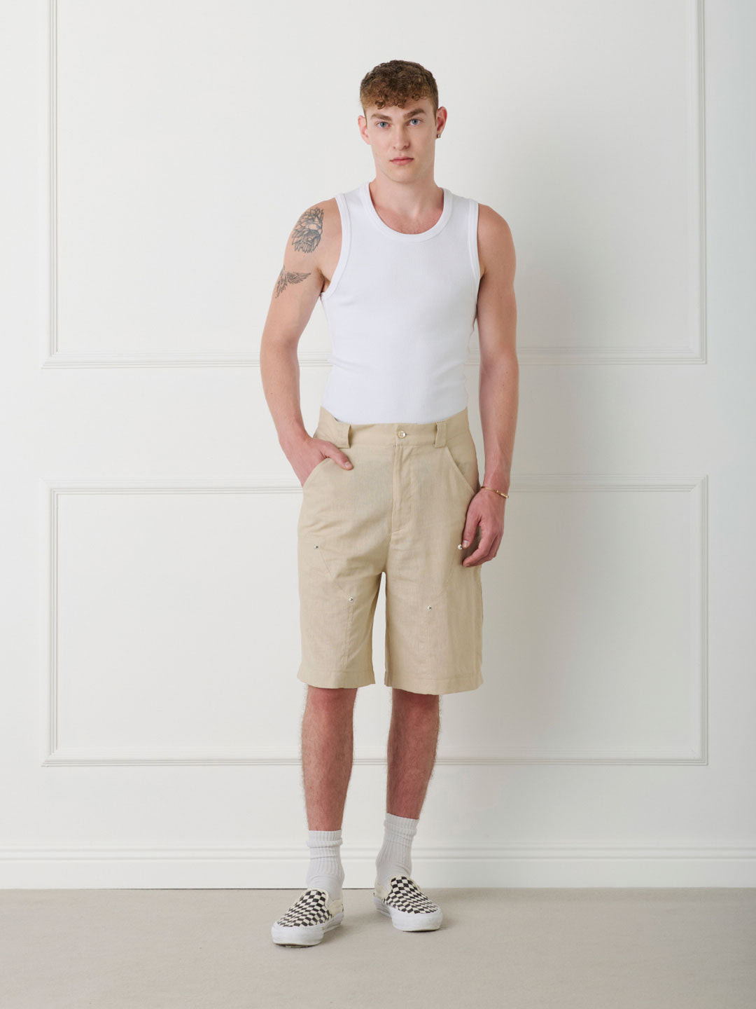 LINEN CARPENTER SHORTS
