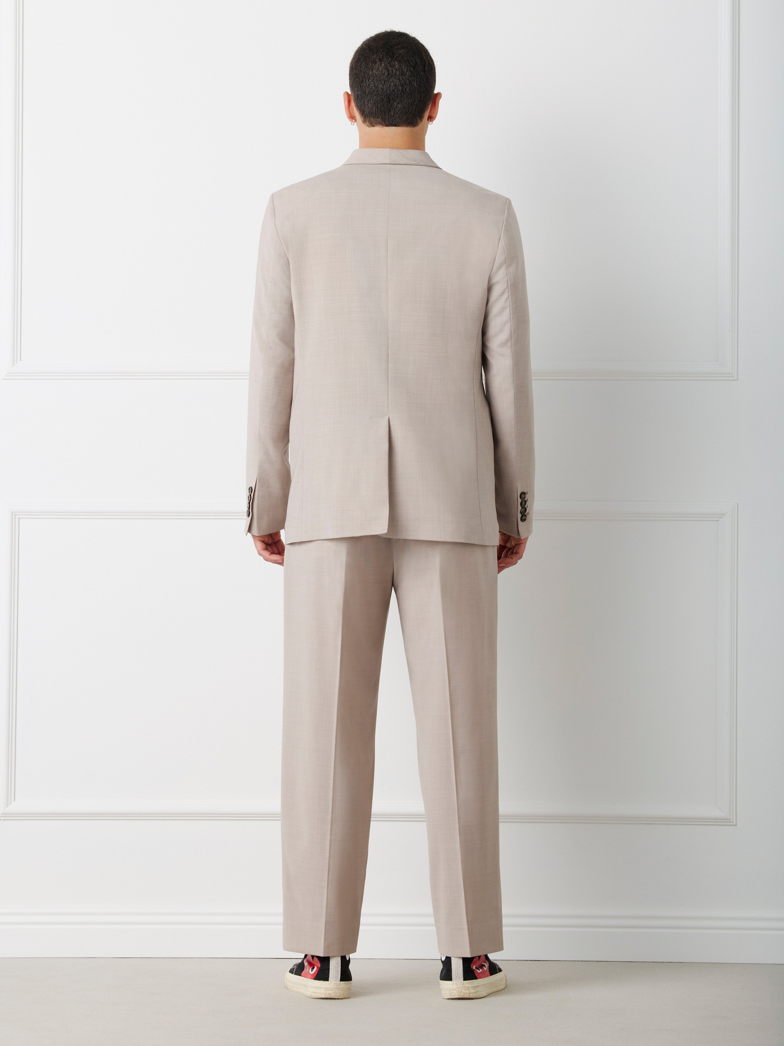 DOUBLE-BREASTED SHAWL COLLAR BLAZER