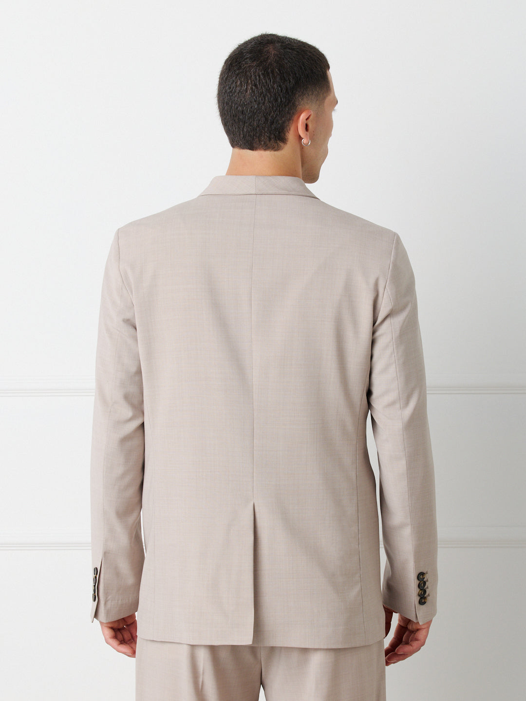 DOUBLE-BREASTED SHAWL COLLAR BLAZER