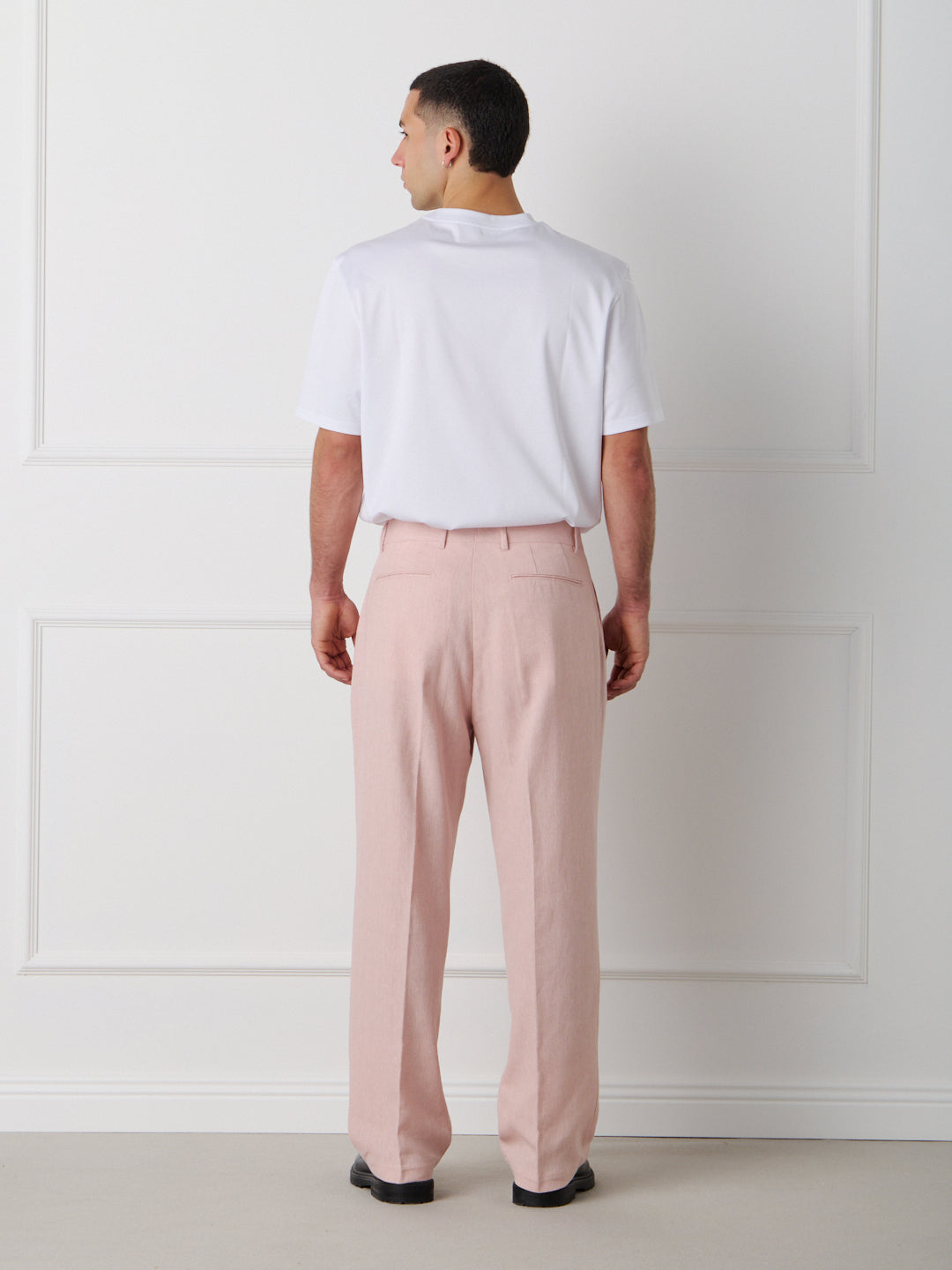LINEN-COTTON TAILORED TROUSERS
