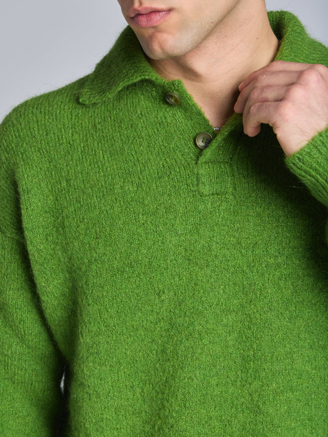 MOHAIR POLO SWEATER