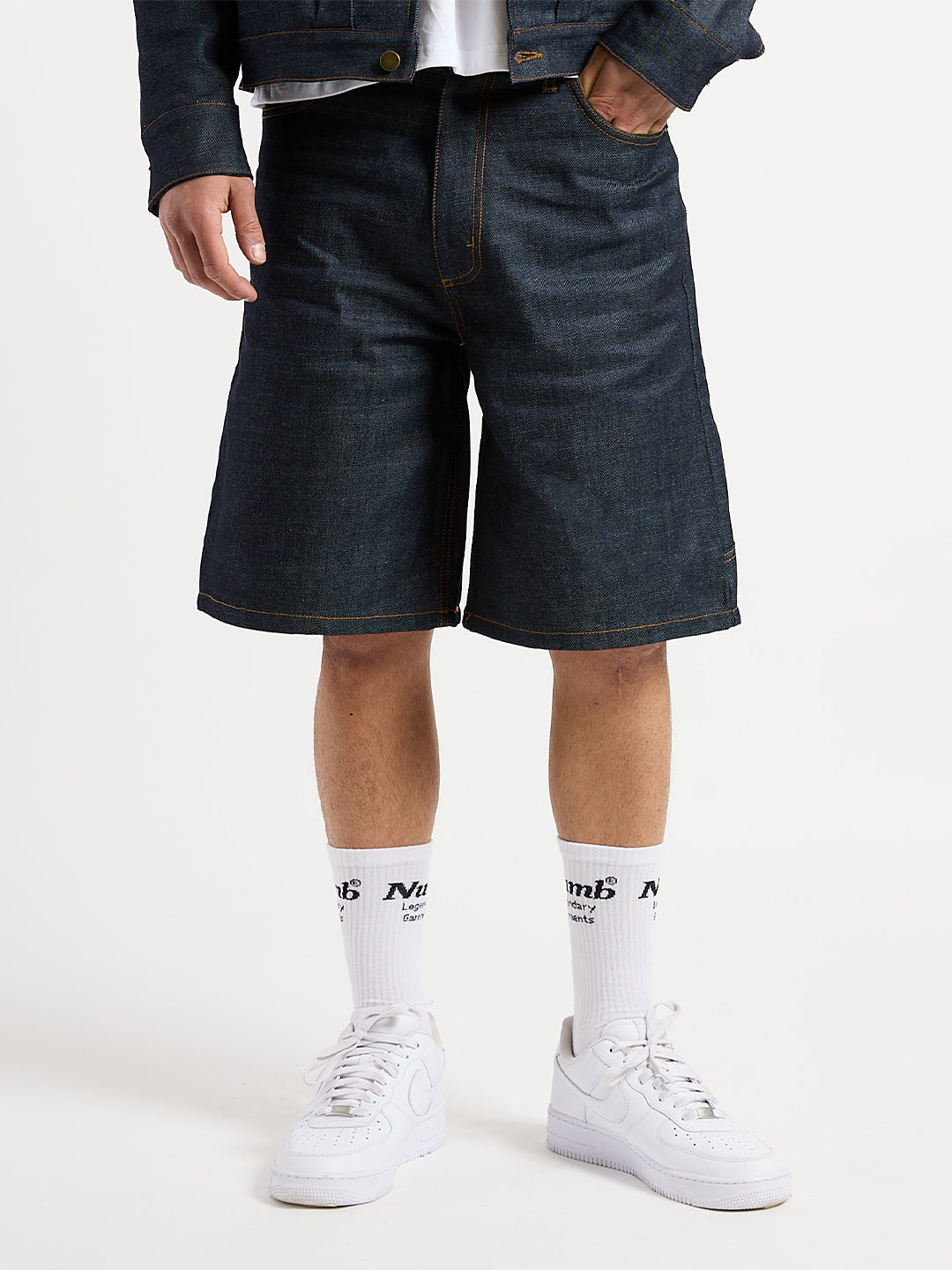 RAW DENIM JORTS