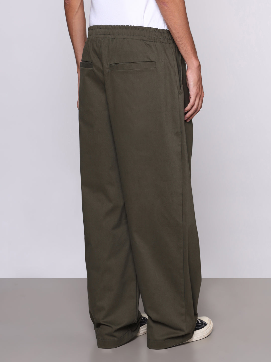 PEACHED GABARDINE BIGGY PANTS