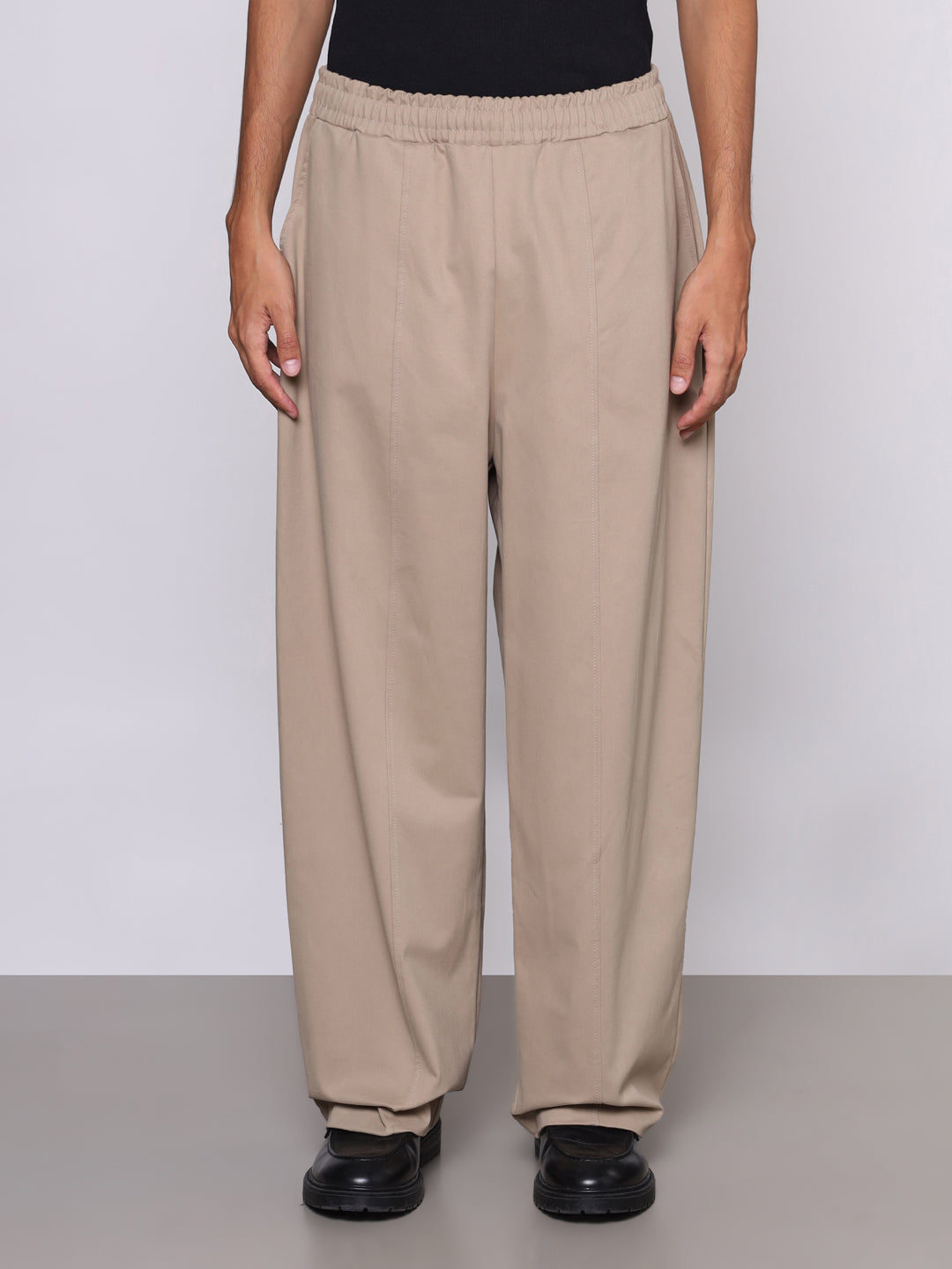 PEACHED GABARDINE BIGGY PANTS
