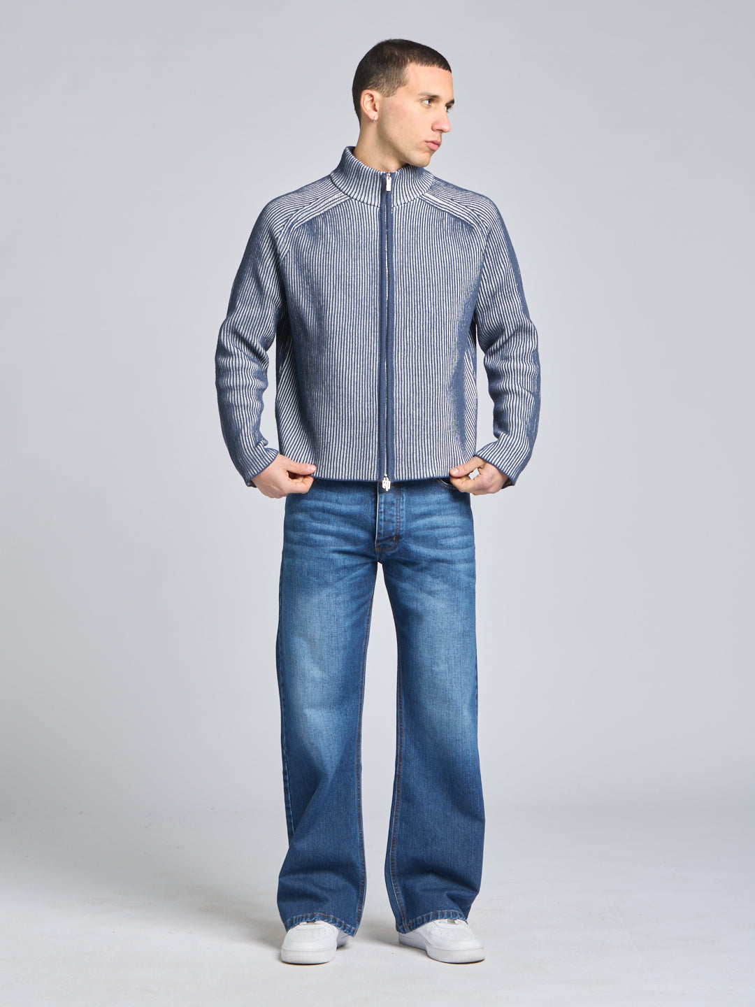 FULL ZIP COTTON SWEATER
