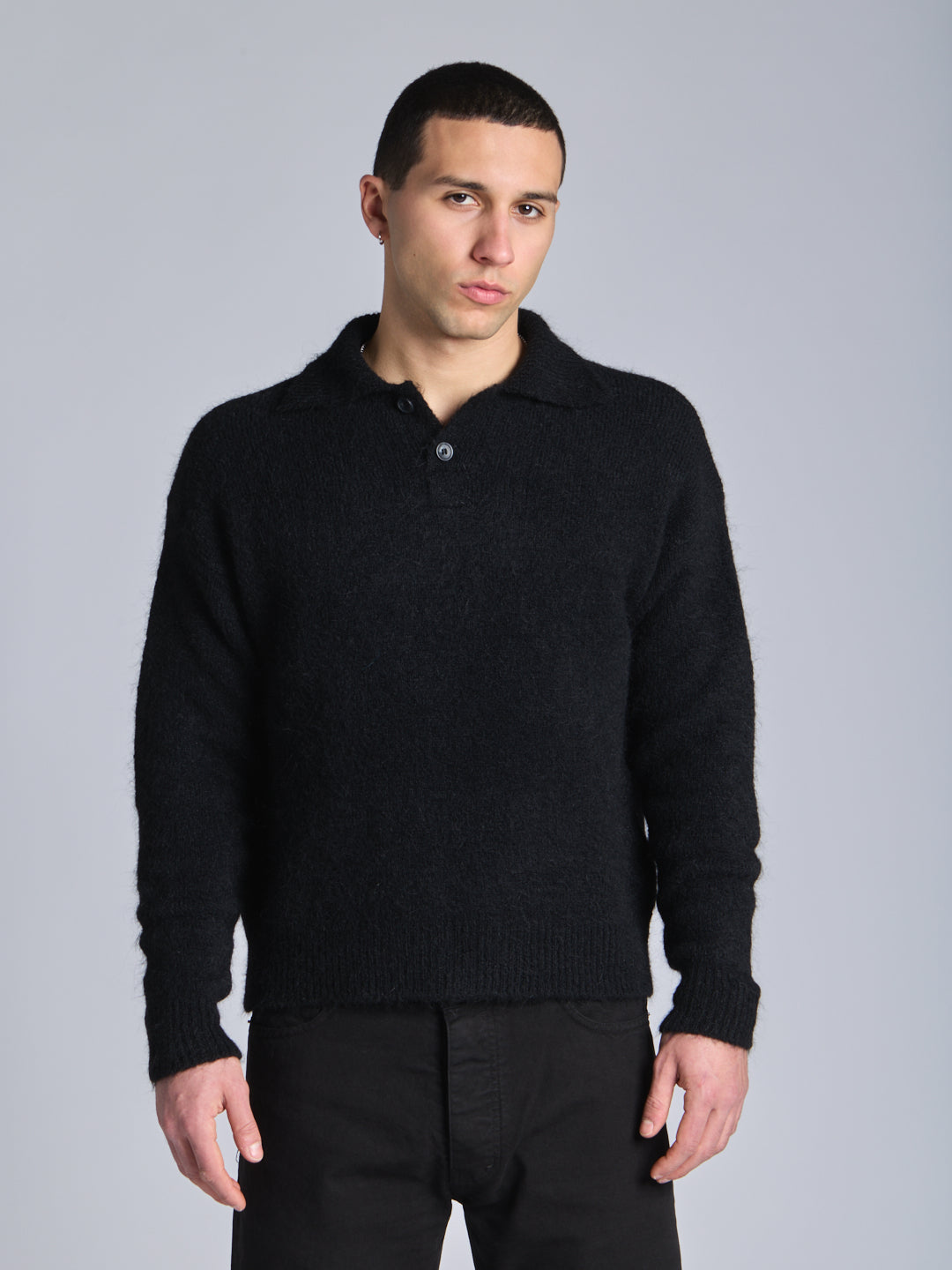 MOHAIR POLO SWEATER