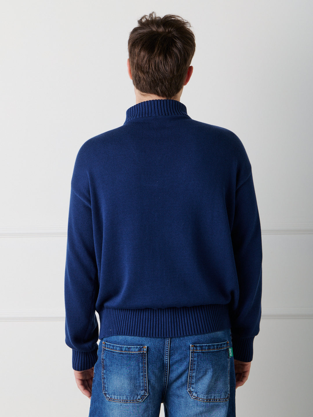 COTTON HALF ZIP SWEATER
