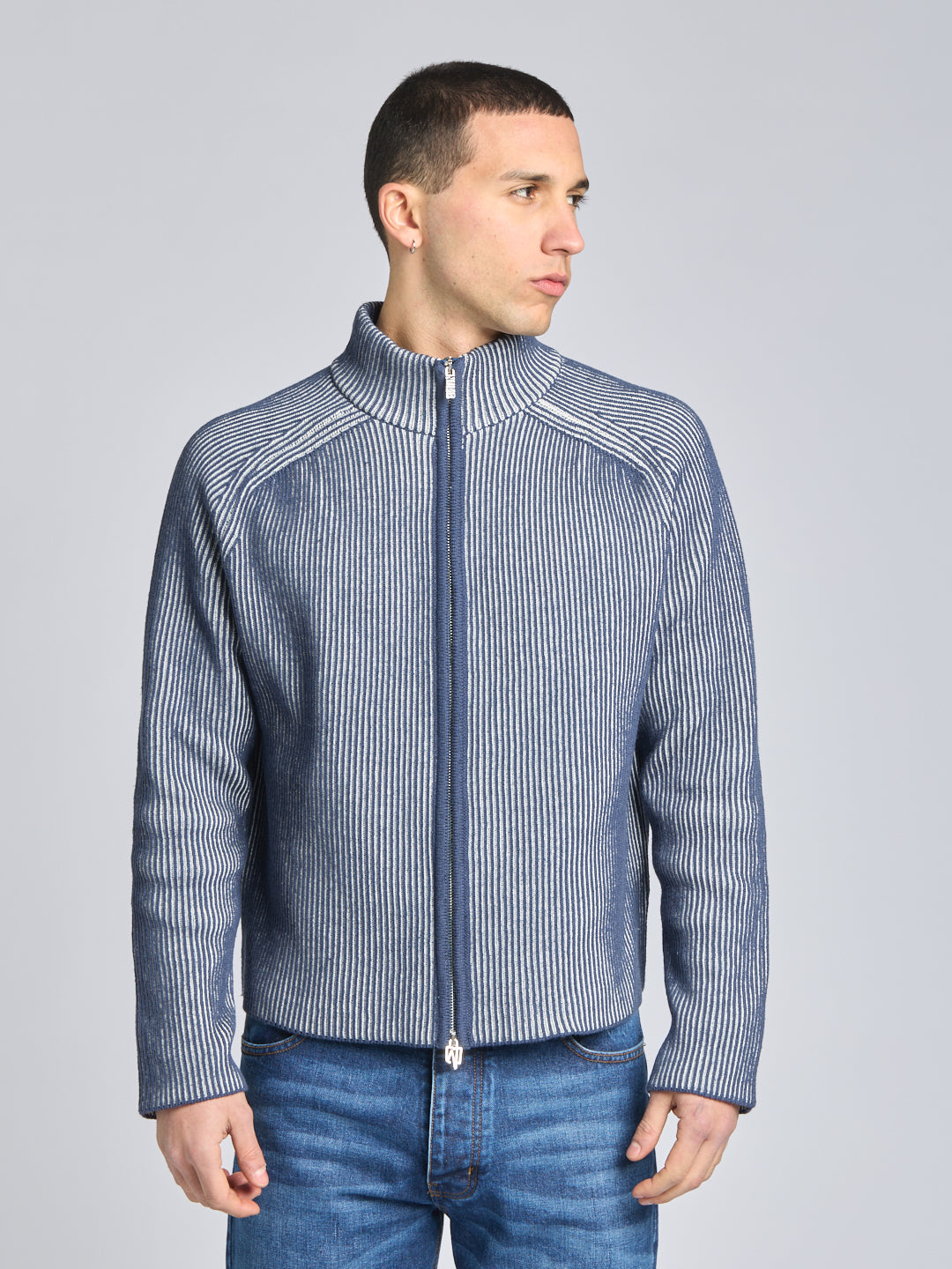 FULL ZIP COTTON SWEATER