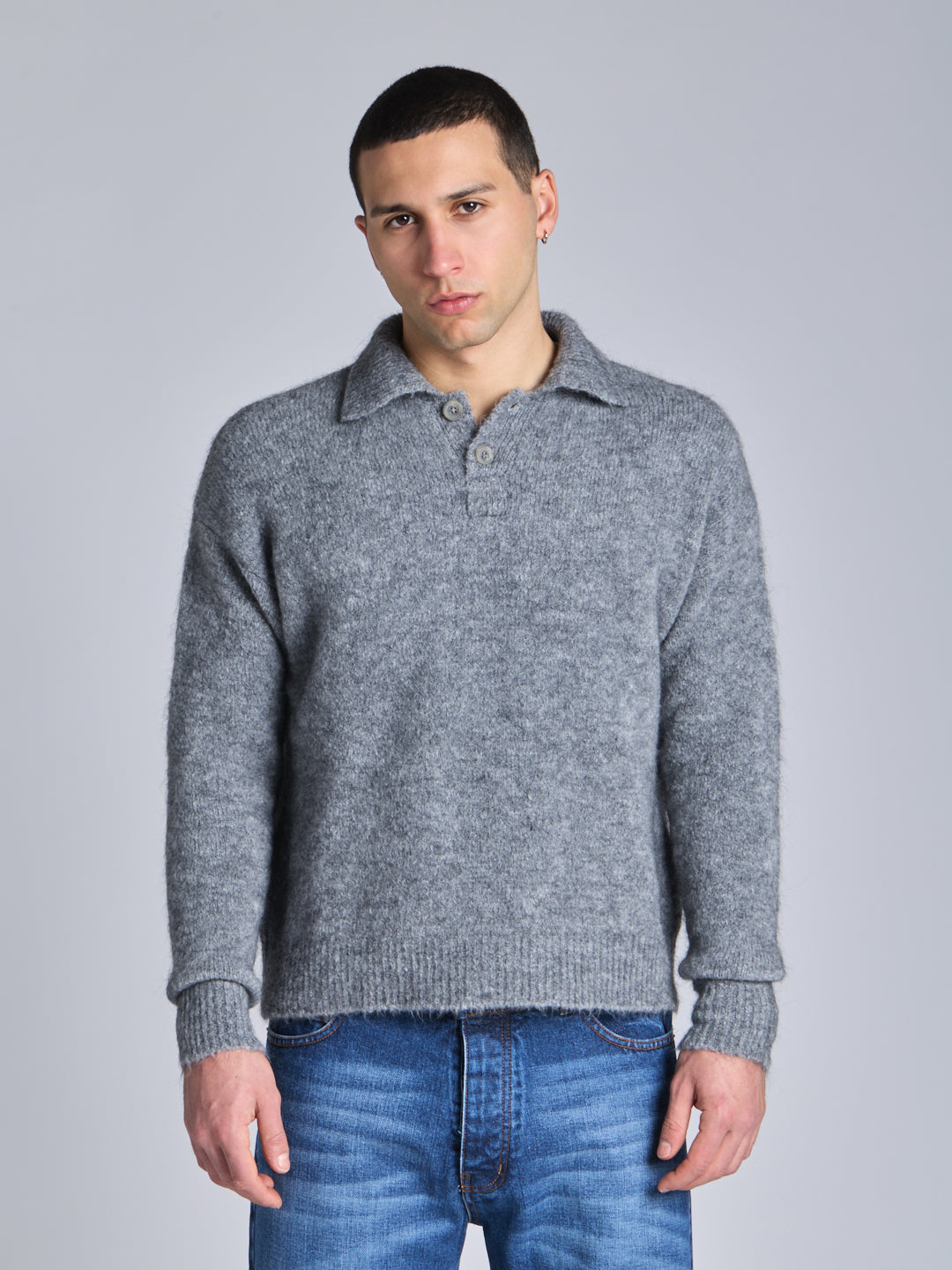 MOHAIR POLO SWEATER