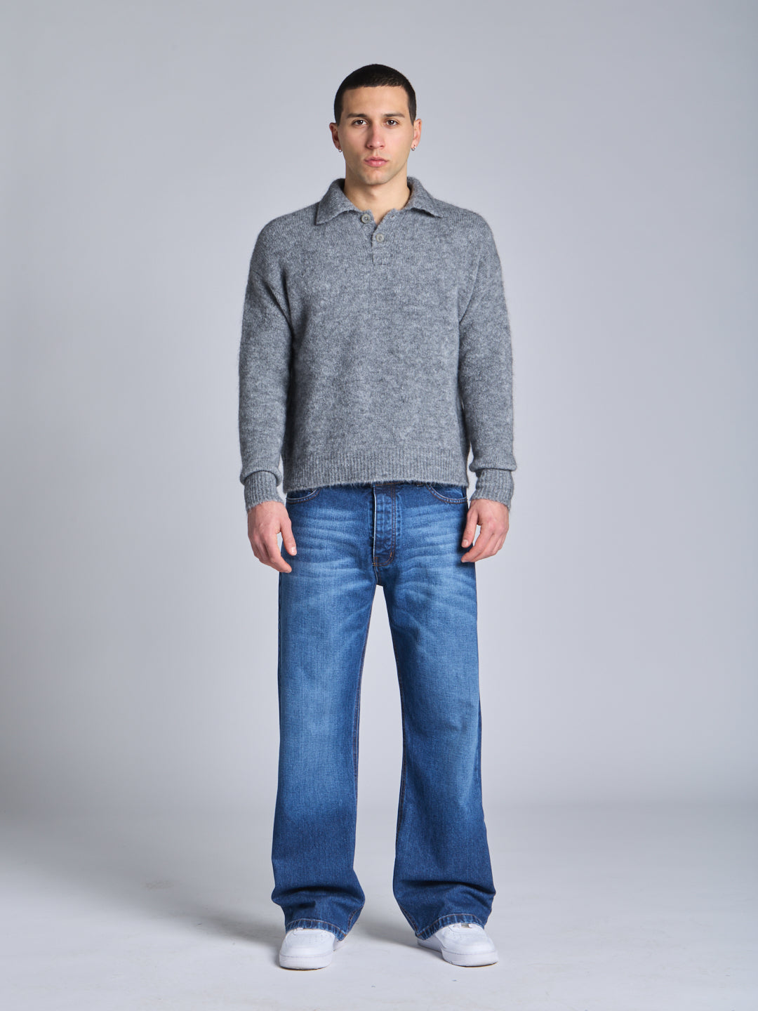 MOHAIR POLO SWEATER