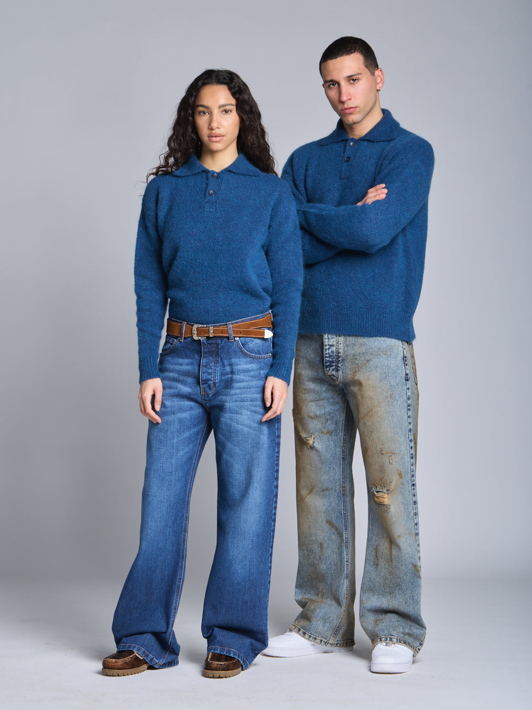 MOHAIR POLO SWEATER