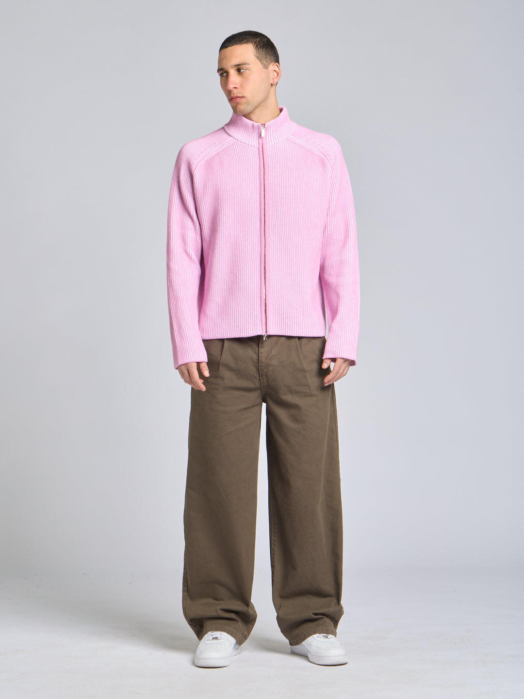 FULL ZIP COTTON SWEATER