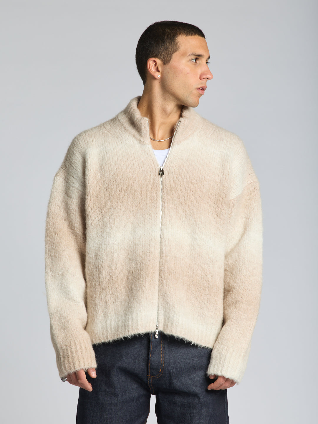 ZIP ALPACA SWEATER