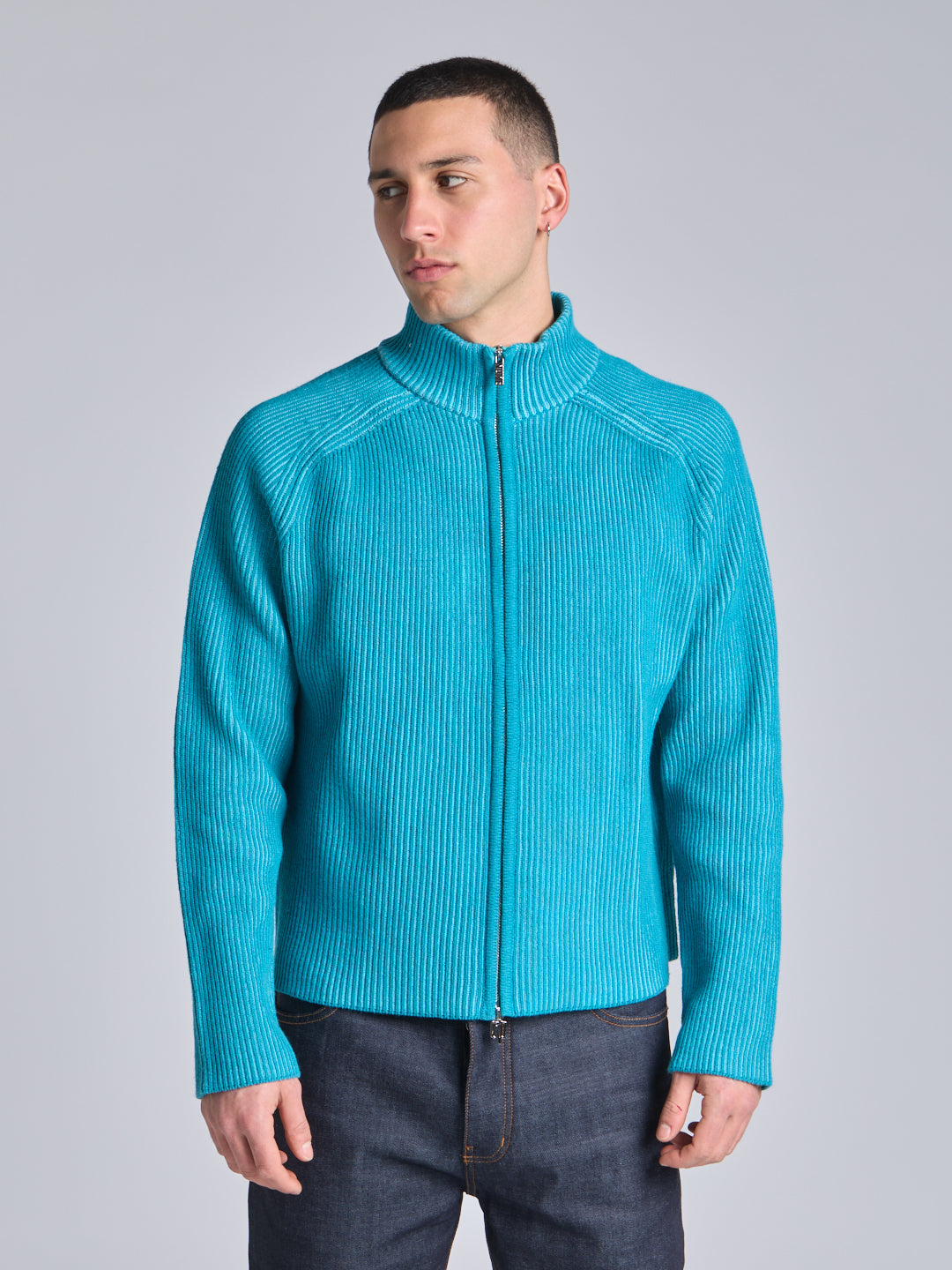FULL ZIP COTTON SWEATER