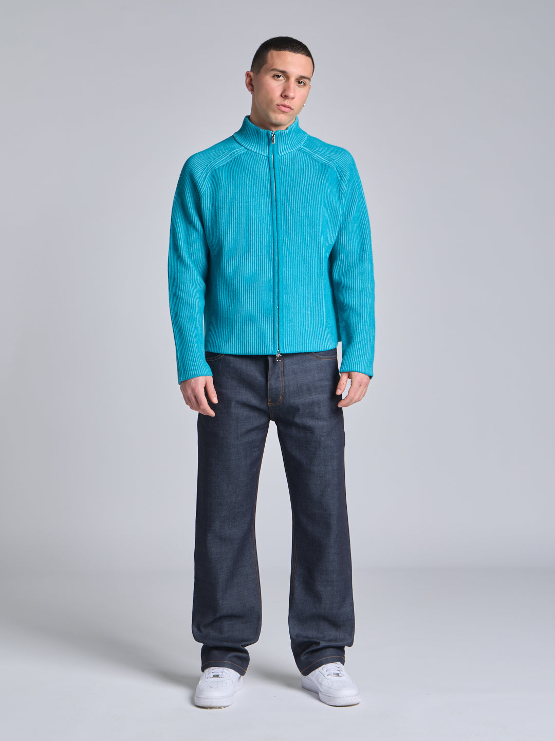 FULL ZIP COTTON SWEATER