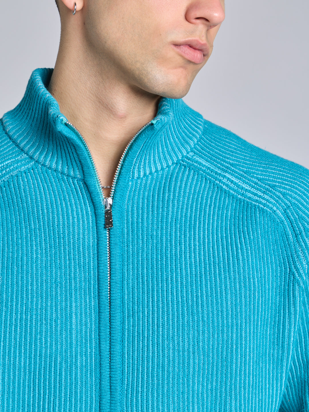 FULL ZIP COTTON SWEATER