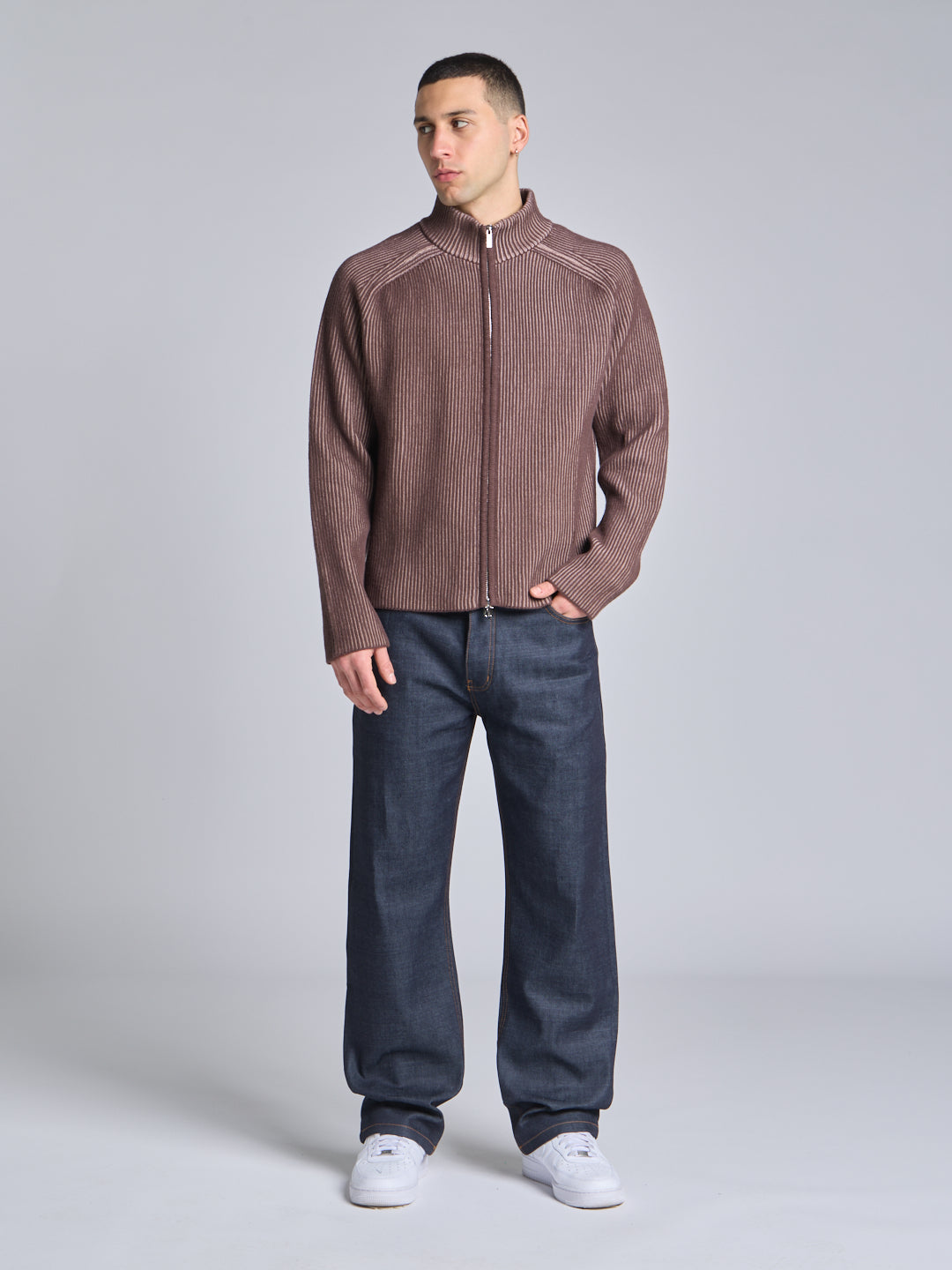 FULL ZIP COTTON SWEATER