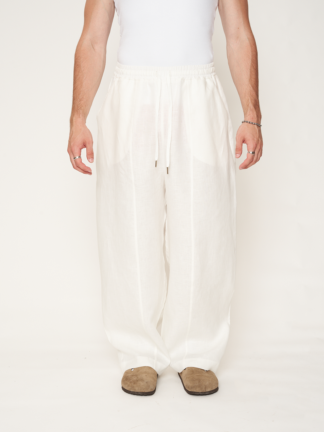 BIGGY TROUSERS 100% Lino
