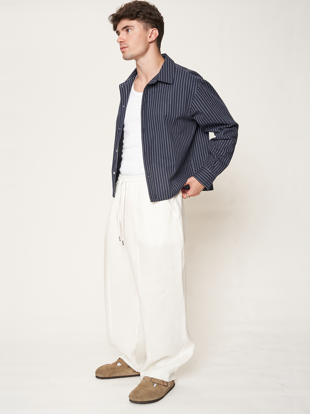 BIGGY TROUSERS 100% Lino
