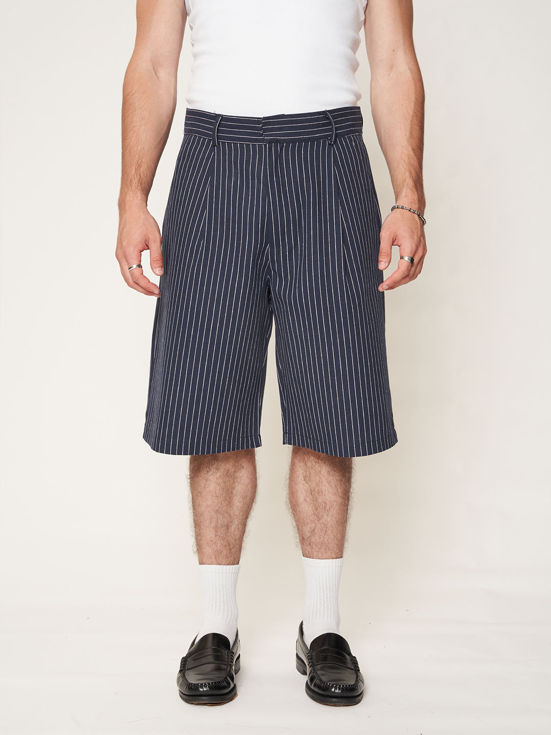 COTTON STRIPES JORTS