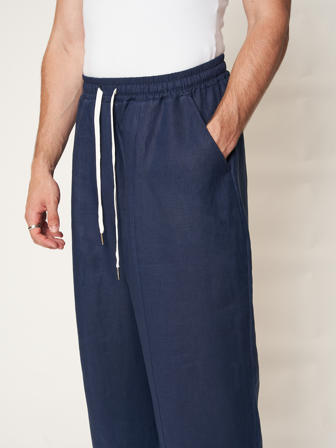 BIGGY TROUSERS 100% Lino