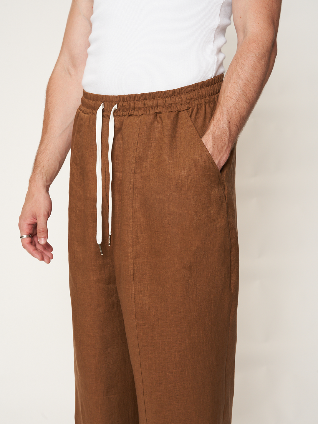 BIGGY TROUSERS 100% Lino