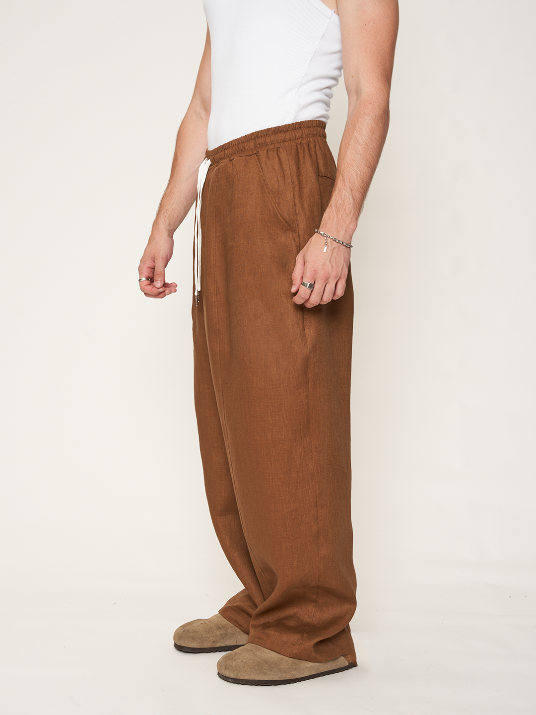 BIGGY TROUSERS 100% Lino