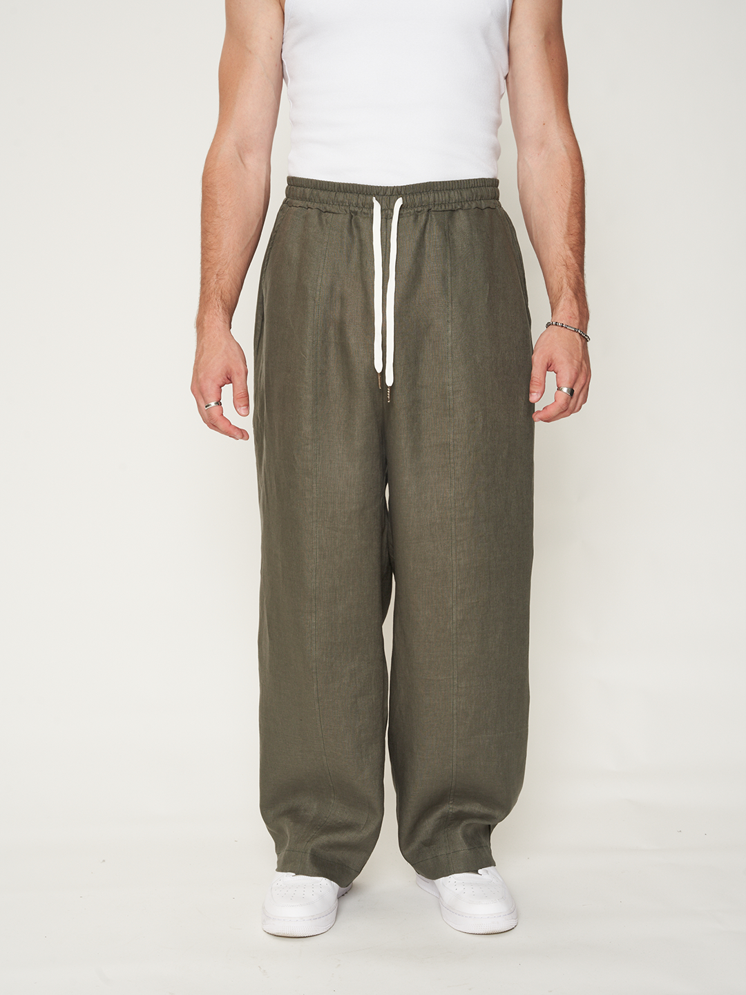 BIGGY TROUSERS 100% Lino