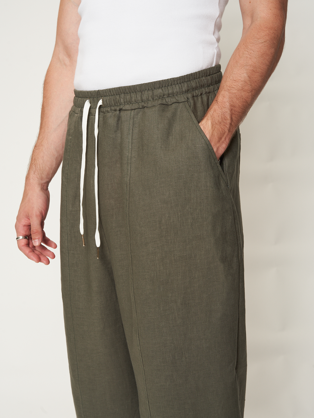 BIGGY TROUSERS 100% Lino