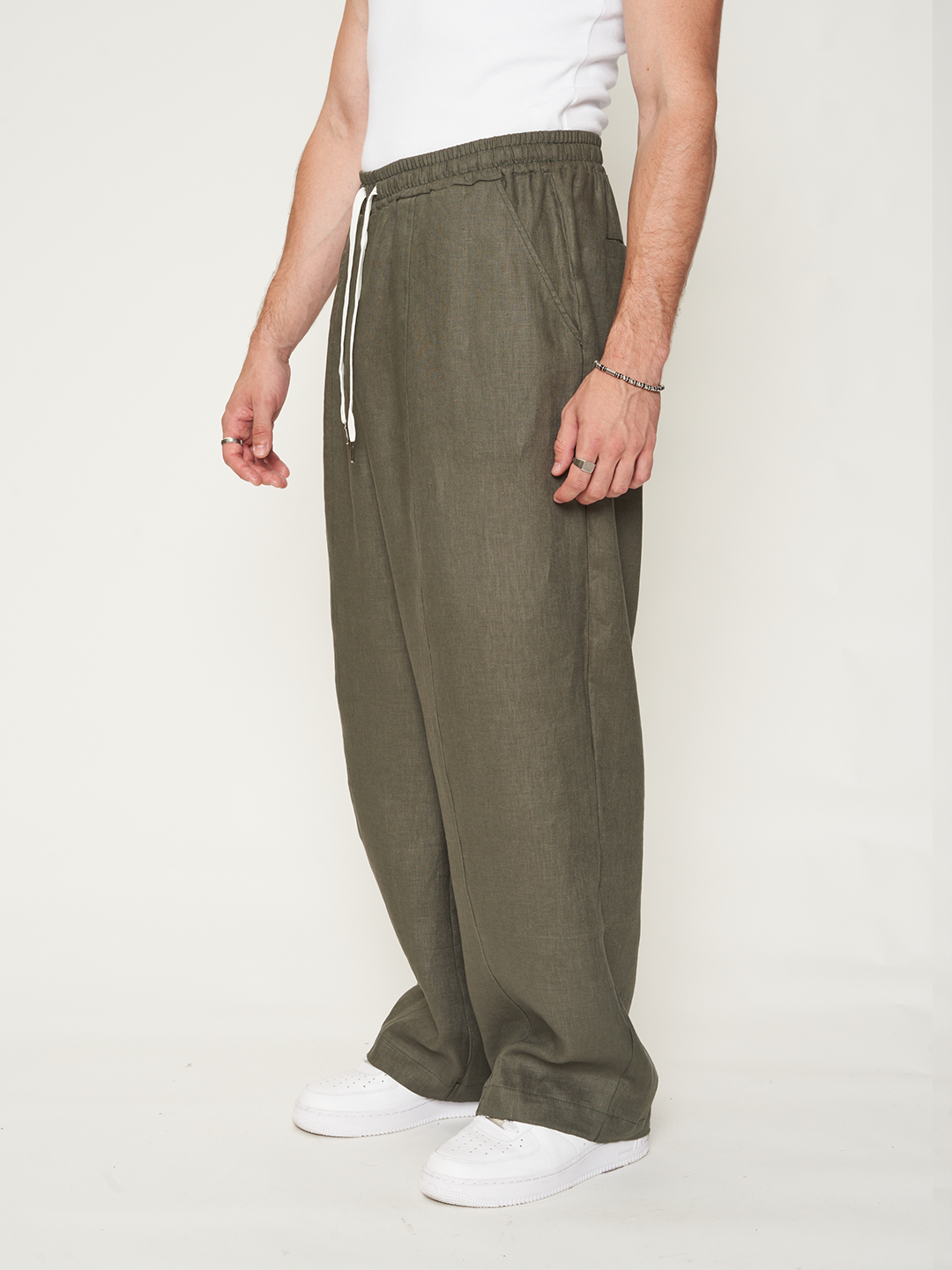 BIGGY TROUSERS 100% Lino