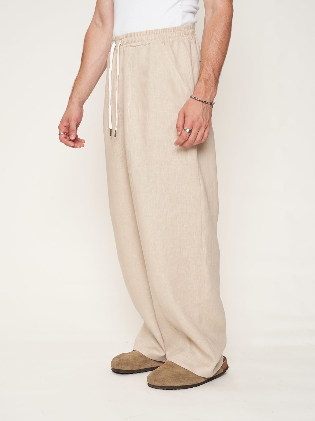 BIGGY TROUSERS 100% Lino