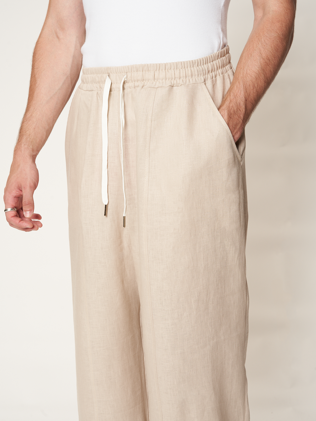 BIGGY TROUSERS 100% Lino