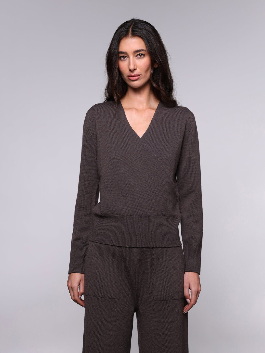 WOMEN'S WOOL WRAP KNIT SWEATER