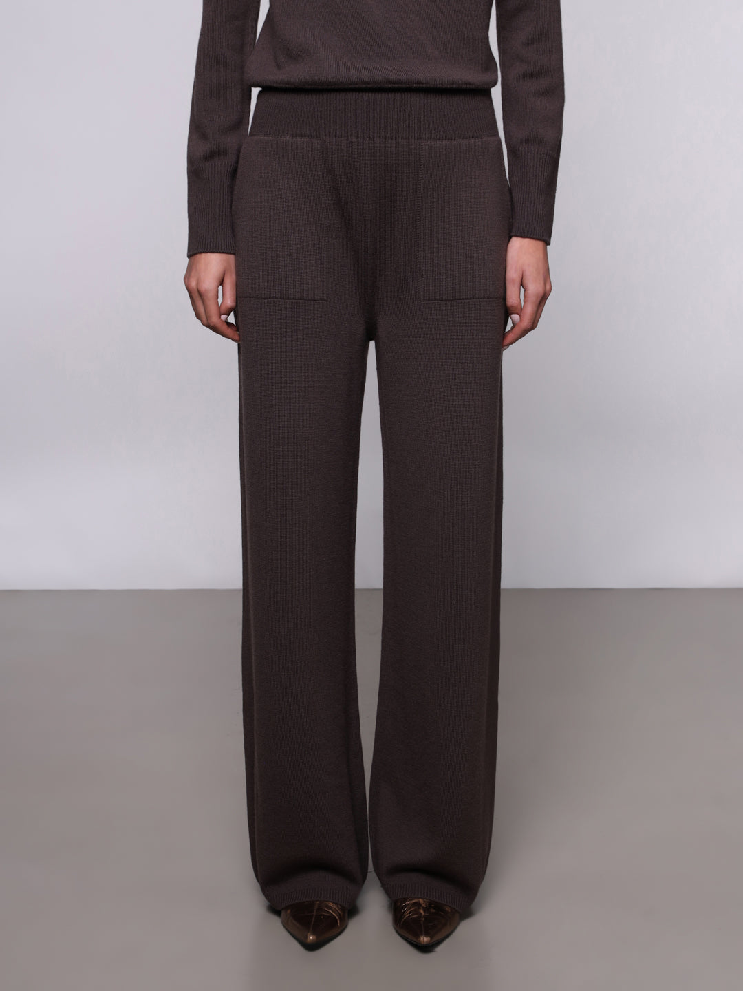 WOMEN'S WOOL KNIT PALAZZO PANTS