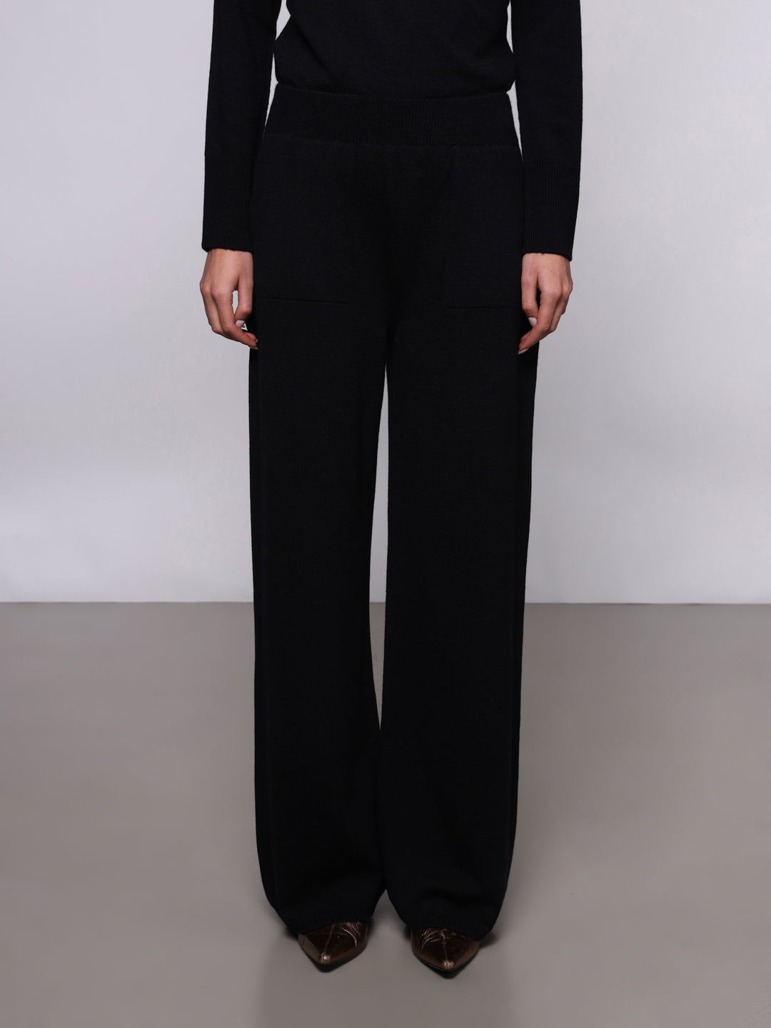 WOMEN'S WOOL KNIT PALAZZO PANTS