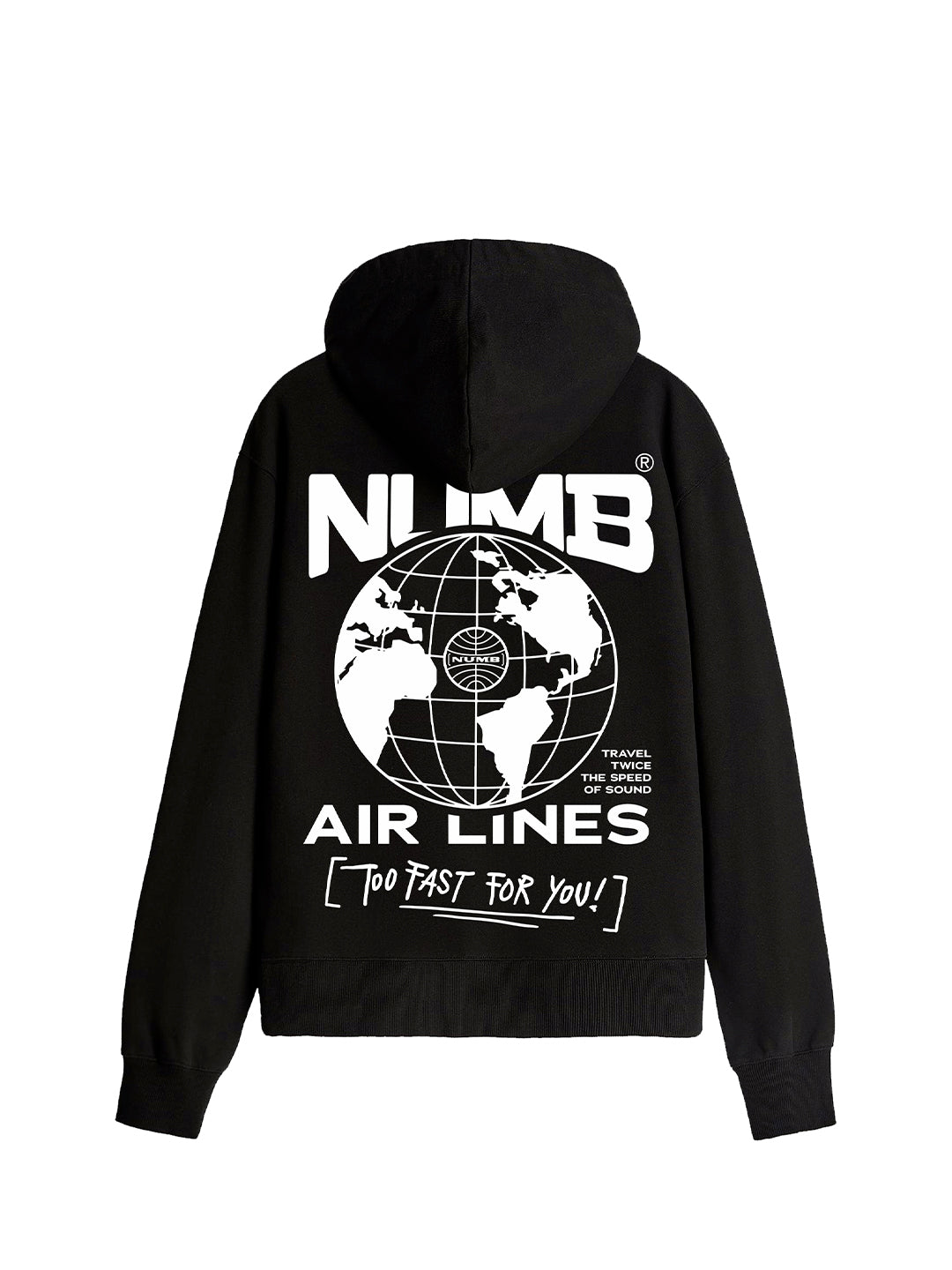 HOODIE 'Numb Air Lines' Black
