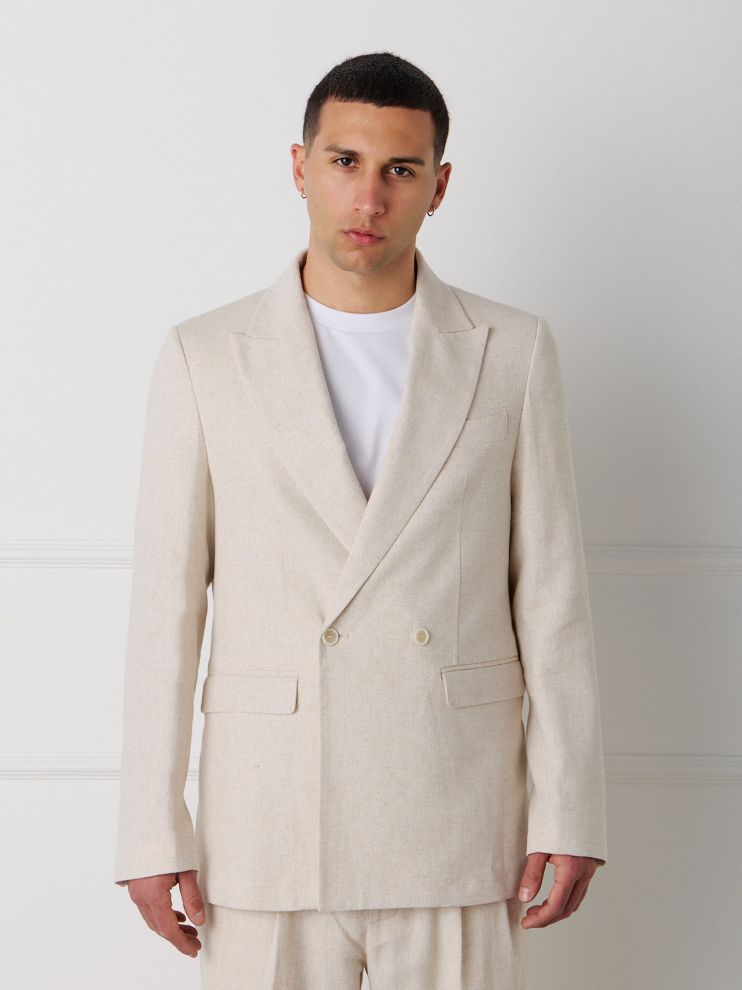 LINEN COTTON DOUBLE BREASTED JACKET
