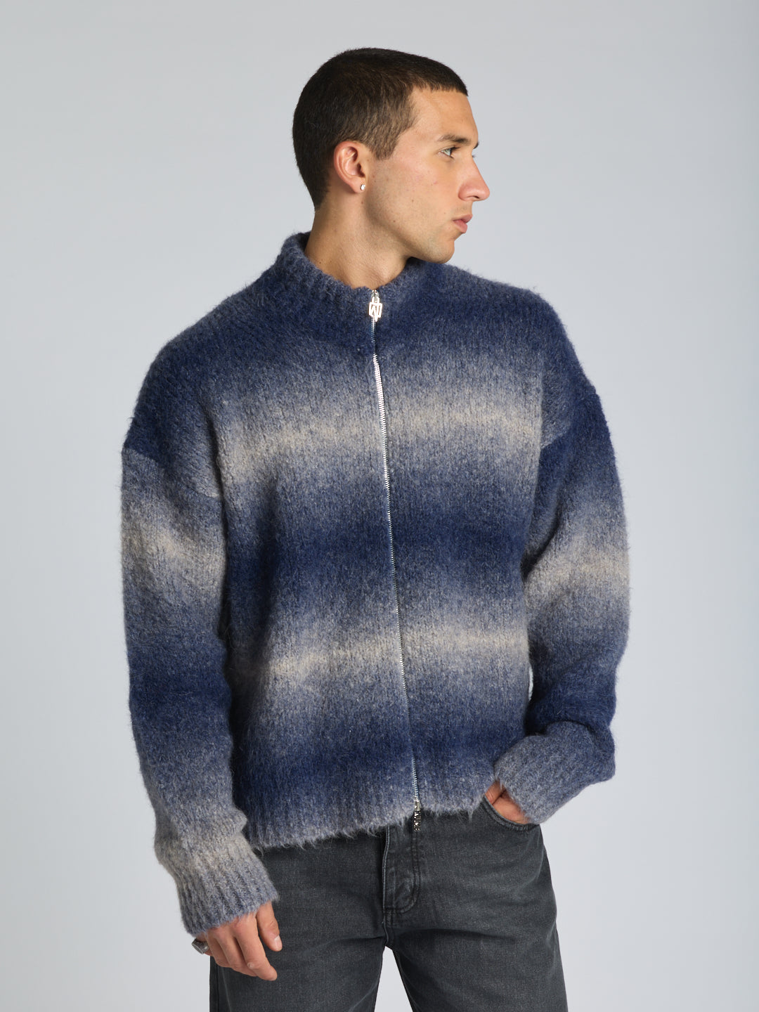 ZIP ALPACA SWEATER