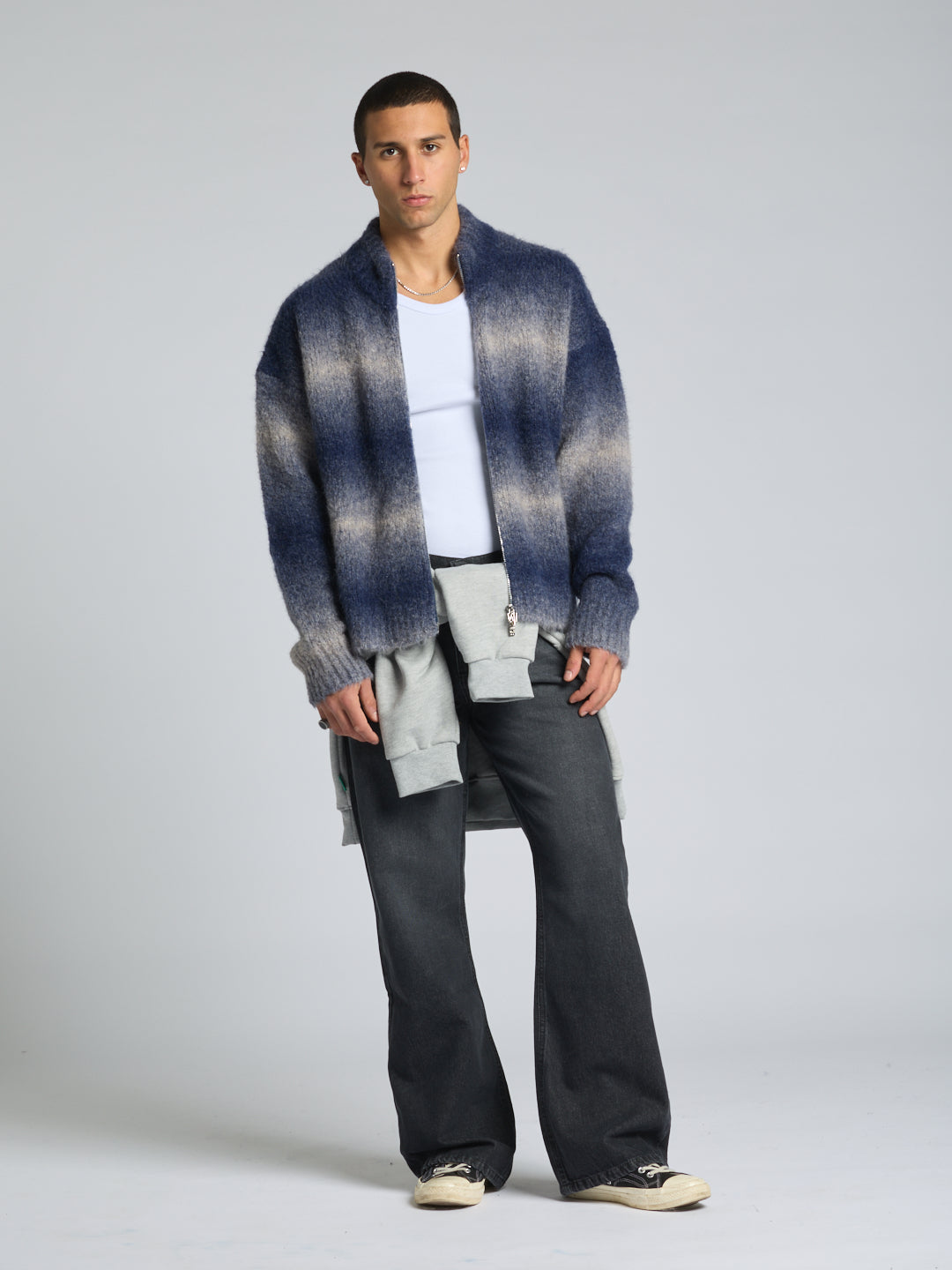 ZIP ALPACA SWEATER
