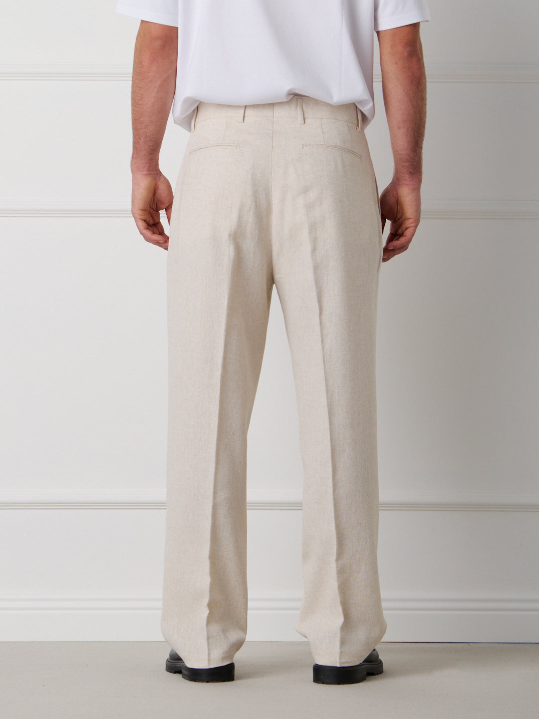 LINEN-COTTON TAILORED TROUSERS