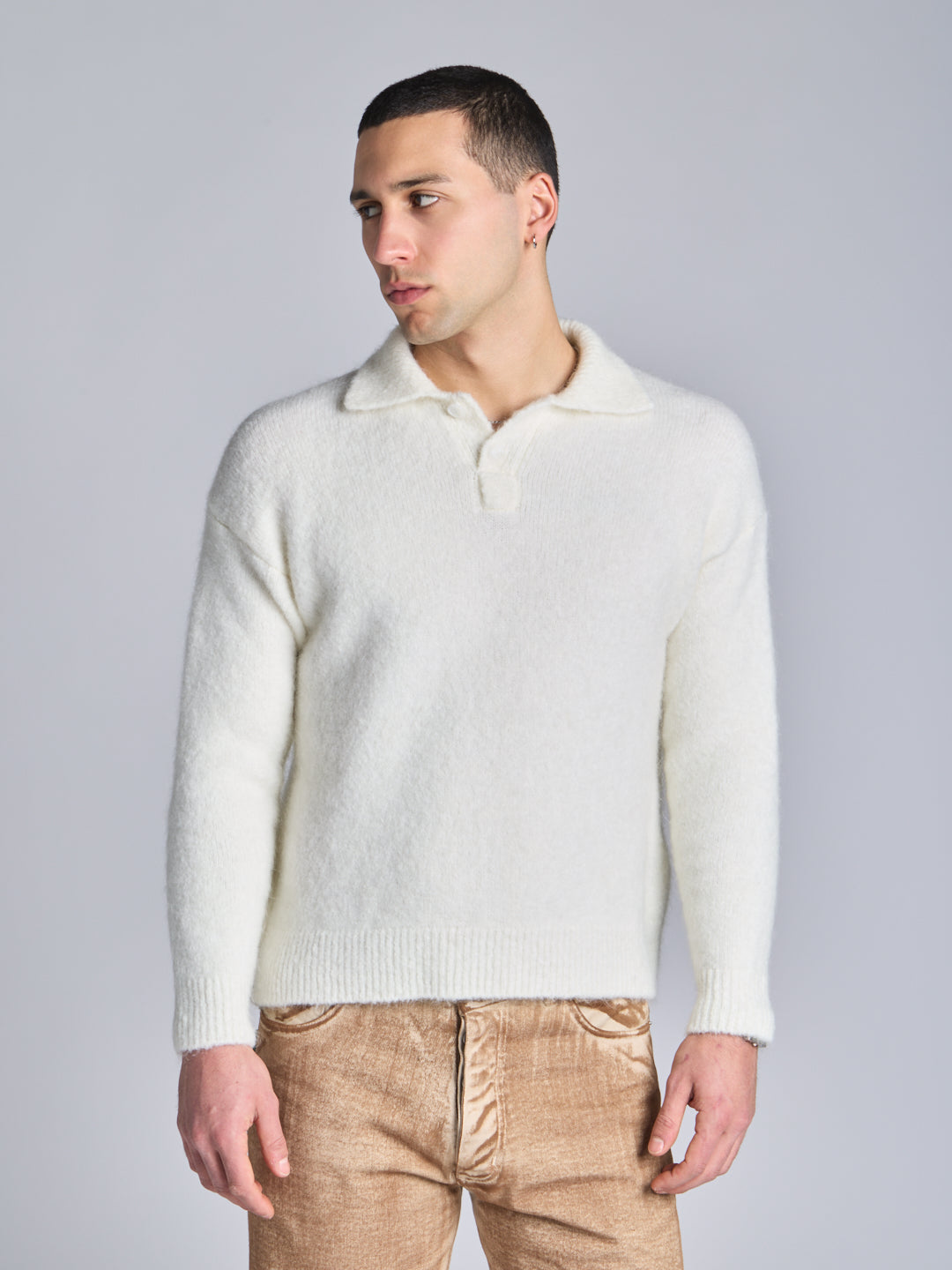 MOHAIR POLO SWEATER