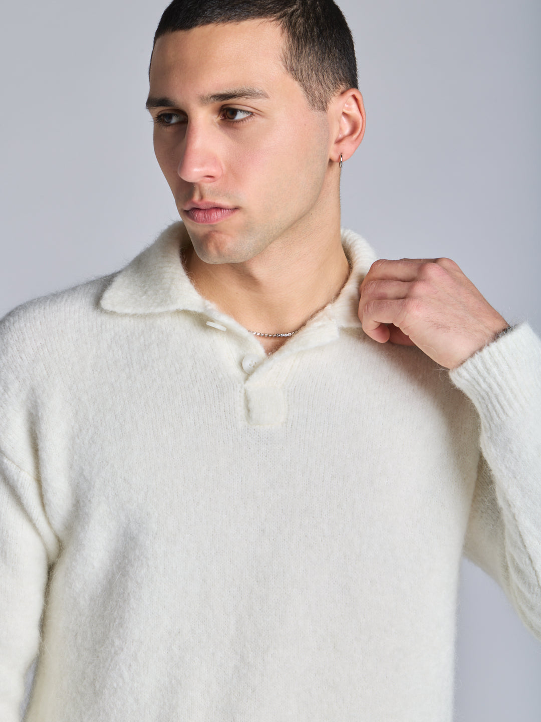 MOHAIR POLO SWEATER