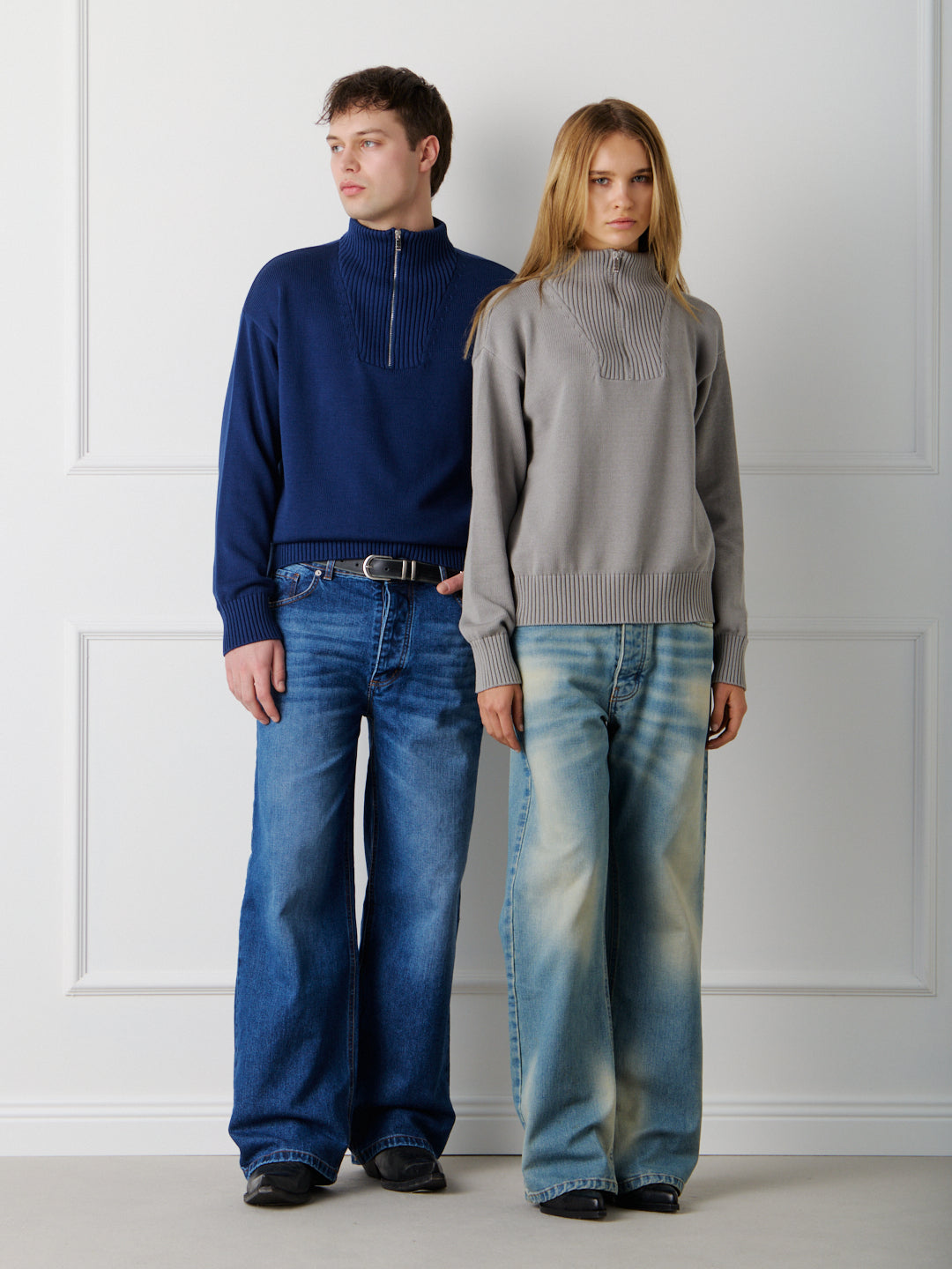 COTTON HALF ZIP SWEATER