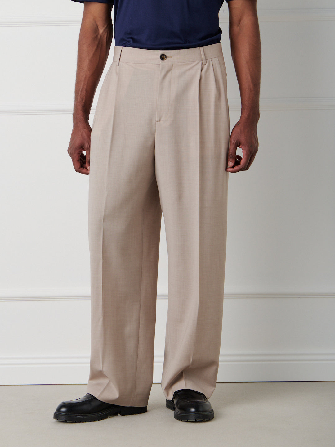 WIDE LEG TAILORED PINCE PANTS
