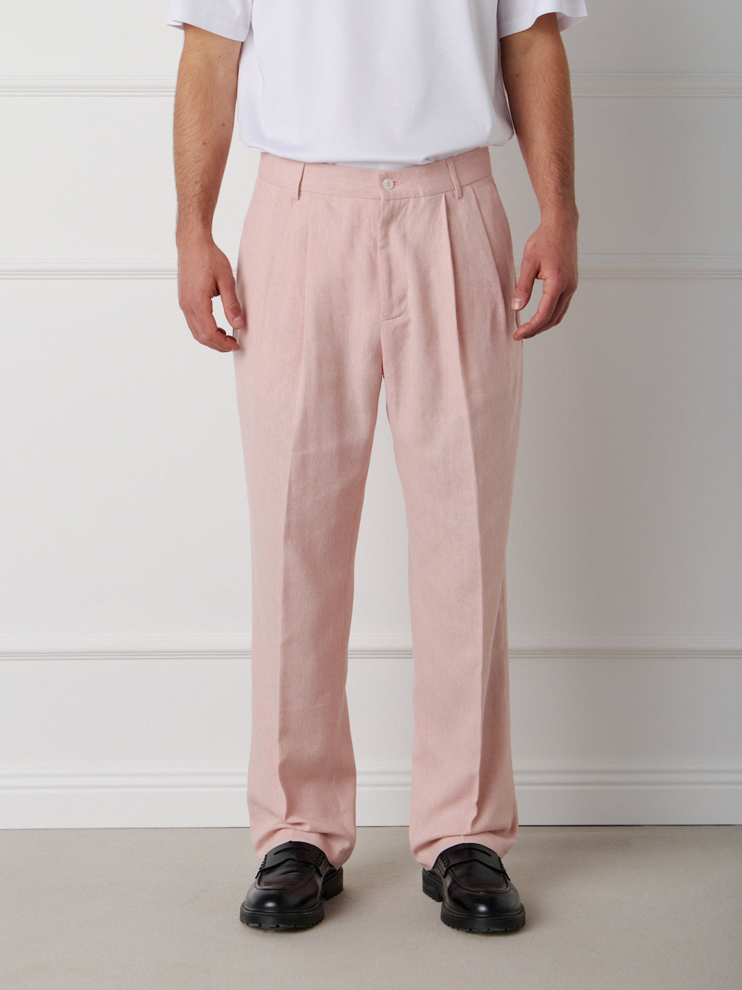 LINEN-COTTON TAILORED TROUSERS